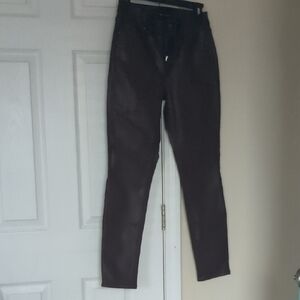 WHBM Burgundy Slick Skinny Jeans 2S